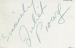 Juliet Prowse.  Actor And Dancer.  G.  I.  Blues.  Signed Card 1967 2
