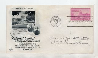 Us James H.  Duff Senator Autographed Signed Fdc Pennsylvania 1950 Id 3003