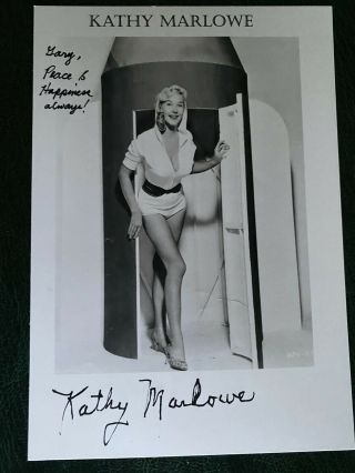 Kathy Marlowe 6x4 Photo Card Signed Autograph Pin Up 1950s Movie Beauty