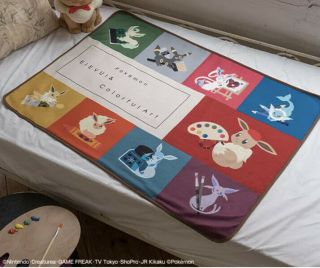Ichiban Kuji Pokemon Eevee & Colorful Art Blanket D Prize Japan F/s Eievui