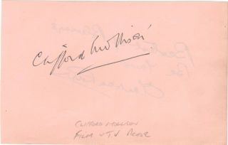 Vintage Autograph Clifford Mollison Actor Hand Signed In Ink Album Page