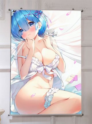 Rem 60 90cm Poster Re:zero Anime Hanging Painting Scroll Cosplay Post Wall 13