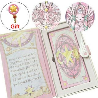 56pcs Anime Cardcaptor Sakura Clow Cards Captor Pink Clow Set Book Box With Gift