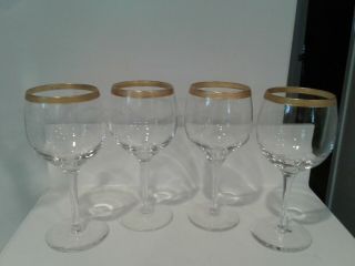 Lenox Royale Set Of (4) Vintage Water/ Wine Glasses With Gold Filigree Rim