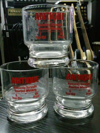 Vintage 1960’s (four Roses) Antique Kentucky Straight Bourbon Whiskey Glasses