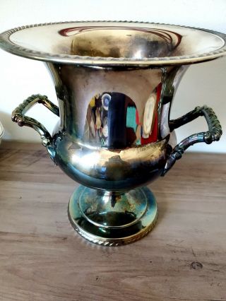 Vintage Silver Plate Champagne Wine Cooler Ice Bucket Trophy