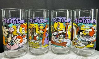 Vintage Collectible 1991 Hardees - The Flintstones First 30 Years Glasses - Set Of 4