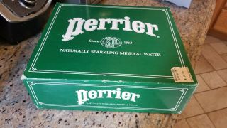 Vintage Set Of 6 Perrier Water Drinking Glasses Barware Cups Rare Box