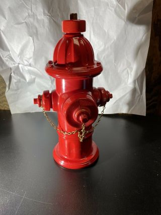 1981 Lionstone Mueller Red Fire Hydrant Firefighter No.  6 Whiskey Decanter
