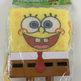 Nickelodeon SpongeBob SquarePants Bath Sponge With Pants Holder Vintage 2002 2