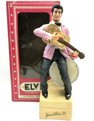 Young Elvis Presley Mccormick Whiskey Decanter Bottle,  Music Box " Yours 1955 "