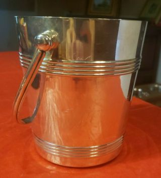 Vintage Mid Century French Christofle Silver Plate Petite Ice Bucket
