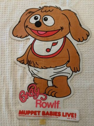 Rowlf Muppet Babies Live Promotional Display Pennant Banner 1986 Rare 17 " X 12 "