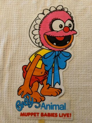 Animal Muppet Babies Live Promotional Display Pennant Banner 1986 Rare 17 " X 9 "