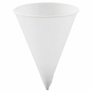 Solo Cup 42r2050 Cone Water Cups,  Paper 4.  25 Oz.  Rolled Rim,  White