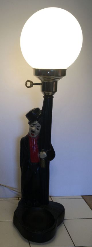 Vintage Charlie Chaplin Lamp Post With Globe Shade For Bar Or Man Cave