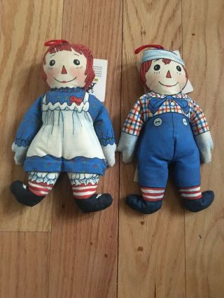 Vintage Raggedy Ann & Andy Bean Bag Doll Toy 1991 Macmillan Fuzzy Plush