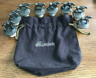 Blanton’s Bourbon Cork Bottle Stoppers Rare Complete Set Of 8 With Bag