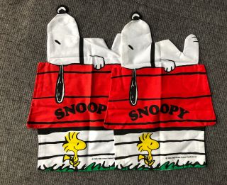 Vintage Snoopy Pillowcase Unstuffed 1965 United Feature Syndicate Woodstock X2