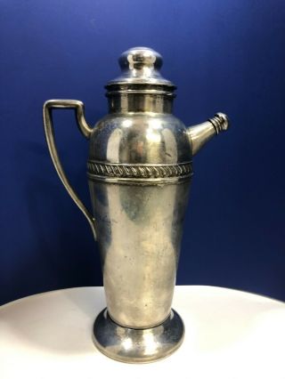 Antique Art Deco Silver Plate Cocktail Shaker Forbes Silver Co Circa 1930 