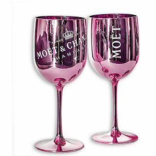 Moet Chandon Pink Rose Acrylic Champagne Goblet Set Of 2