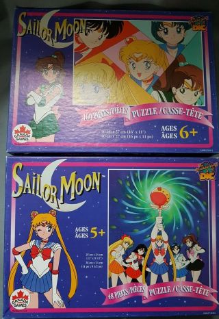 2 Vtg Sailor Moon Puzzles 100 And 48 Piece