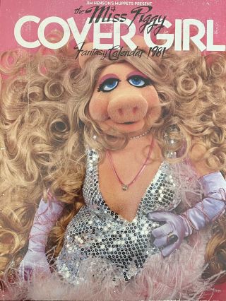 Vintage Miss Piggy Muppets 1981 Cover Girl Fantasy Calendar With Case Ephemera