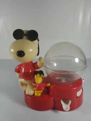 Vintage Joe Cool & Woodstock Peanuts Gumball Machine By Superior Toy