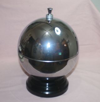 Vintage Art Deco Mid Century Chrome Ball Liquor Shot Glasses Cordial Dispenser
