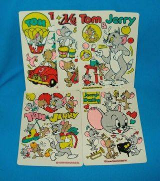 Vintage Tom & Jerry Sticker Set Of 5 Reusable