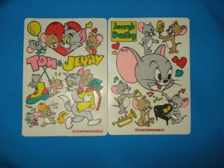 Vintage Tom & Jerry Sticker Set of 5 Reusable 2
