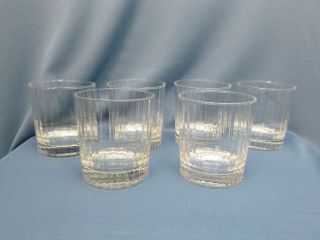 (6) Optic Ribbed - Meridien - Double Old - Fashioned Glasses - Cristal D 
