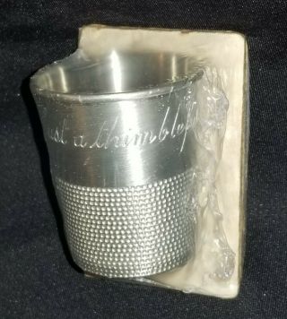 Vintage Just A Thimbleful Shot Glass 2206 Pewter By Poole