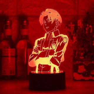 3D LED Anime Attack on Titan Captain Levi Night Light Kids Gift Lamp 3