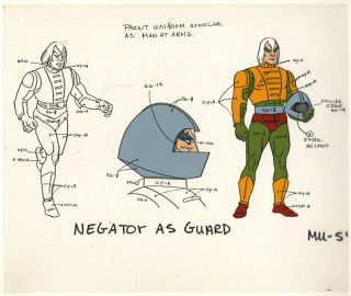 He - Man/she - Ra Masters Of The Universe Negator As Guard Animation Model Cel