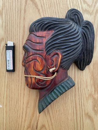 Maori Warrior Head Wood Carving / Wall Decoration 3