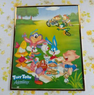 Vintage 90s Tiny Toon Adventures Poster Warner Bros Cartoon Poster Only No Frame
