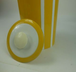 Vintage Georges Briard Vinyl Tall Ice Bucket Yellow w Stripes 3