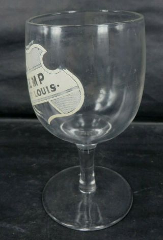 LEMP ST LOUIS Beer Goblet stemmed glass Pre Prohibition circa 1910 5.  5 