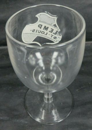 LEMP ST LOUIS Beer Goblet stemmed glass Pre Prohibition circa 1910 5.  5 