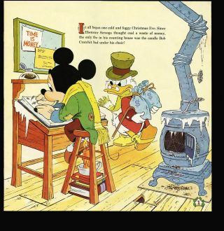 VINYL LP Disney ' s Dickens Christmas Carol - Mickey Mouse,  Donald Duck,  w/ book 3