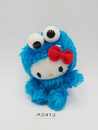 Hello Kitty A2412 Sanrio X Sesame Street Cookie Monster Mascot 3 " Plush Toy Doll