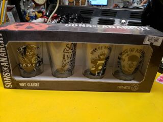 Sons Of Anarchy Beer Pint Glasses Set Of Four