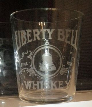 Liberty Bell Fine Rye Whiskey,  Pre Pro,  Etched Style Shot Glass,  Omaha Nebraska?