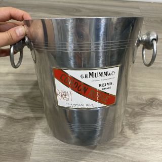 G H Mumm Cordon Rouge Champagne Aluminum Ice Bucket Cooler Made In France