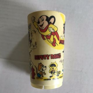 1977 Terrytoons Plastic Cup Mighty Mouse Heckle Jeckle Deputy Dawg Sourpuss Deka