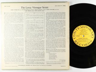 Leroy Vinnegar Sextet - Leroy Walks LP - Contemporary - C3542 Mono DG 2