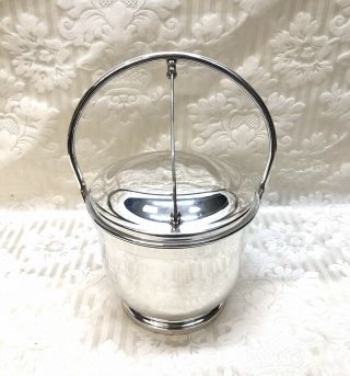 Vintage Art Deco Silverplate Insulated Ice Bucket Taunton Mass.  Vgc