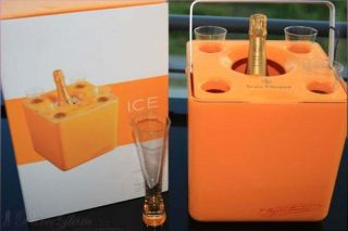 Collector Veuve Clicquot Porsche Design Ice/champagne Bucket With 4 Glass Flutes