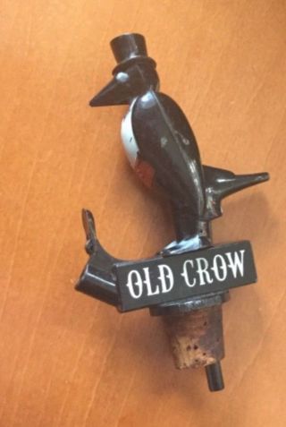 Vintage Old Crow Bottle Stopper And Pourer Rare And Complete